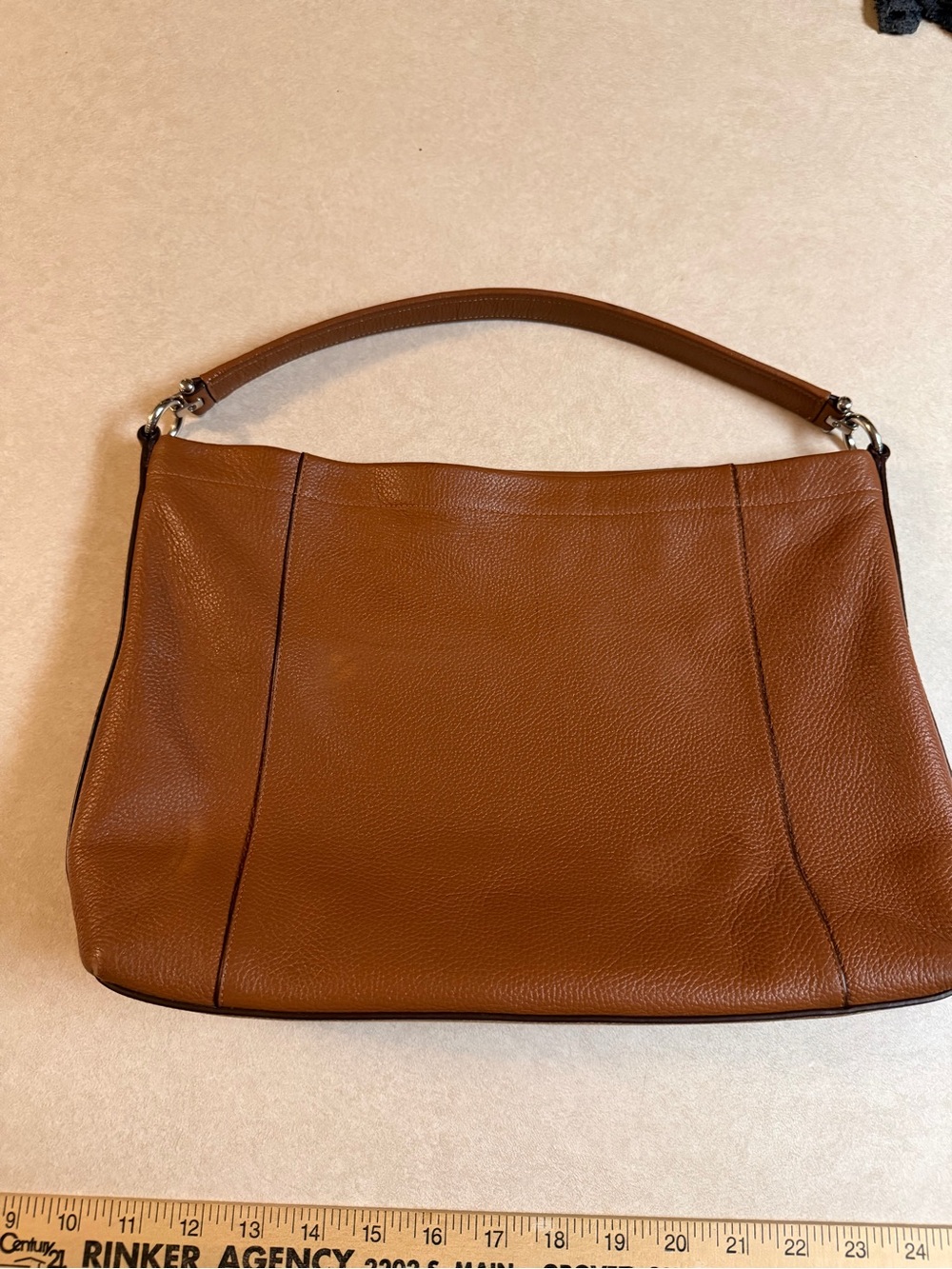 Coach Cognac Pebbled Leather Shoulder Bag - Picture 2 of 11